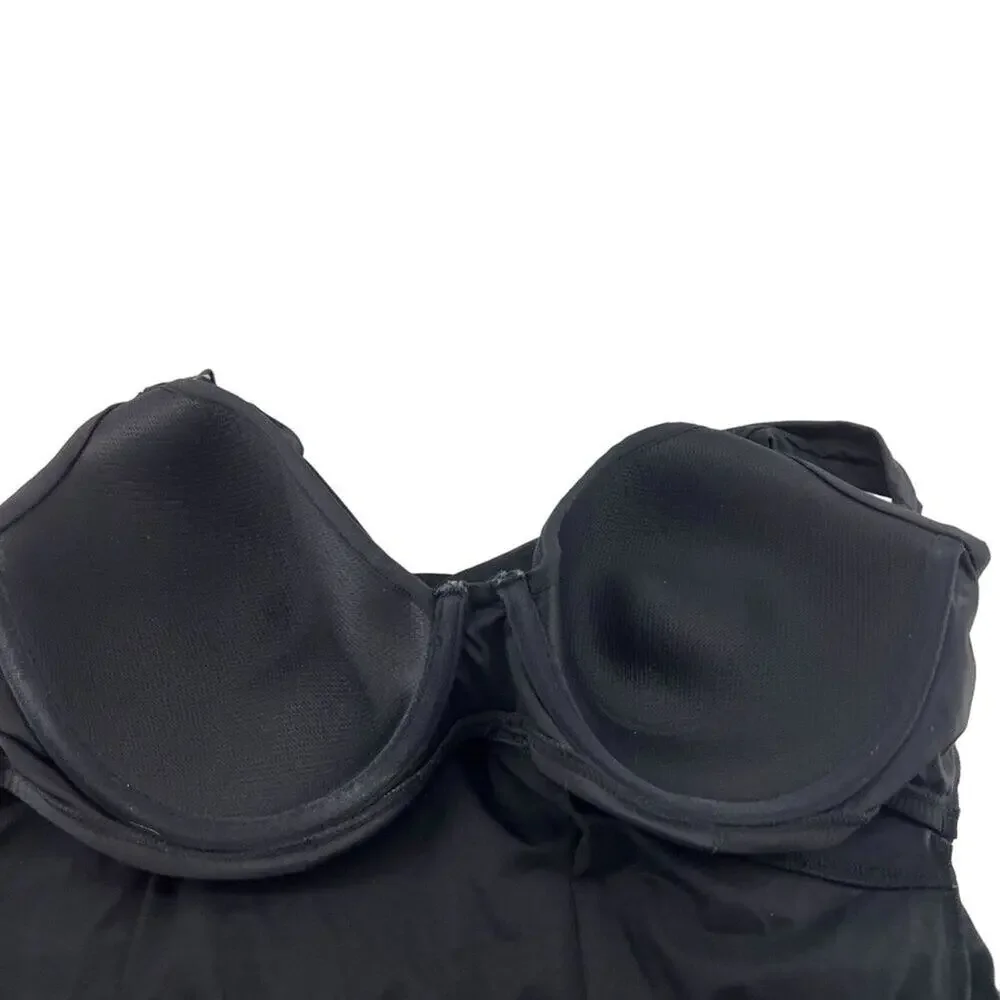 Miraclesuit Women's Solid Plunge Underwire Tankini Swim Top 6518614 Size 36D